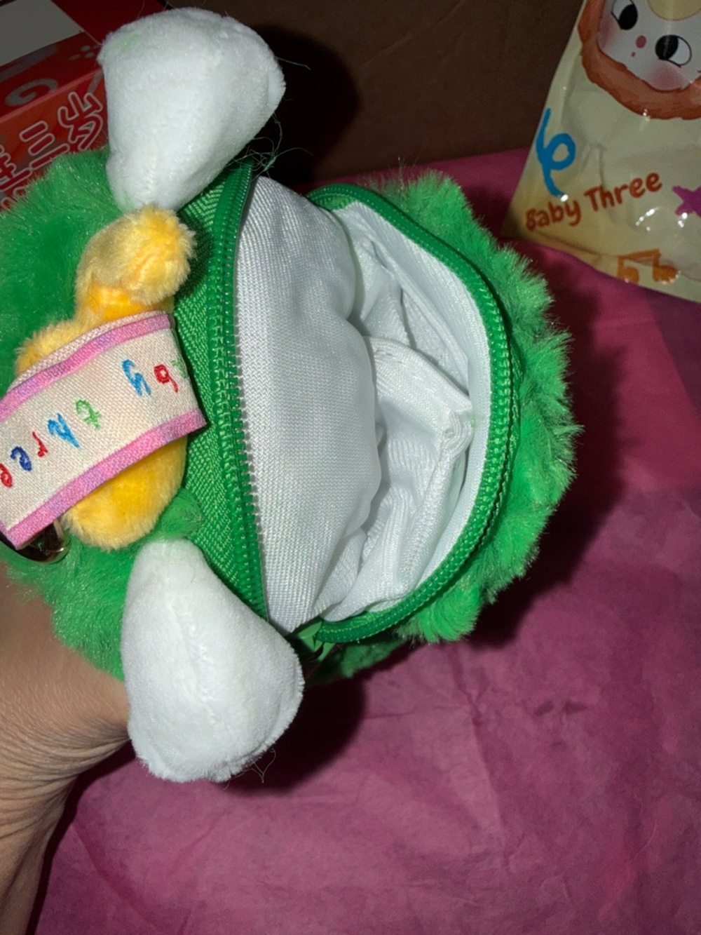 Baby Three Plush Zipper Bag CONFIRMED Frog CRYING EYES - Picture 3 of 9